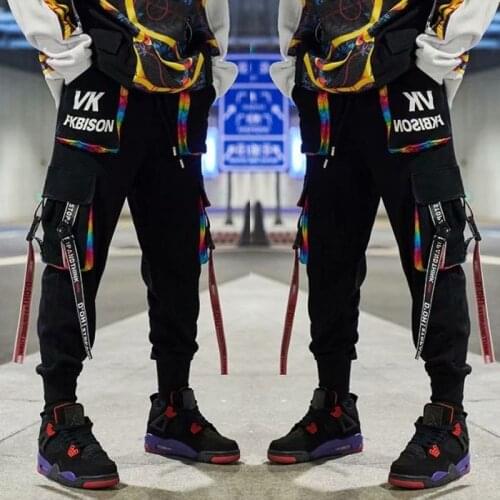 Hip Hop Style Mens Pants Streetwear Harajuku Fashion Joggers Men Trousers Cargo Pant Casual Men Clothing Elastic Waist Men Pant