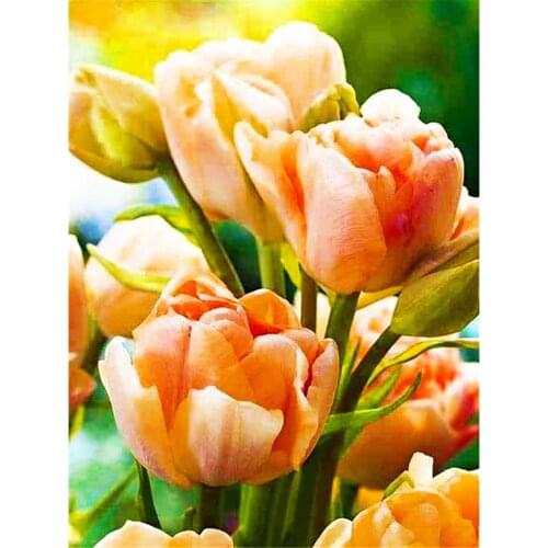 Tulips Flower DIY Embroidery Cross Stitch 11CT Kits Needlework Craft Set Cotton Thread Printed Canvas Home Dropshipping