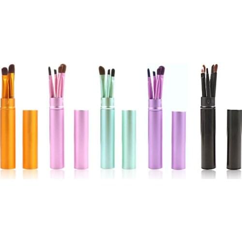 5pcs/Kit Travel Portable Professional Eye Makeup Brushes Set Smudge Eyeshadow Eyeliner Eyebrow Brush Lip Make Up Brush Kit