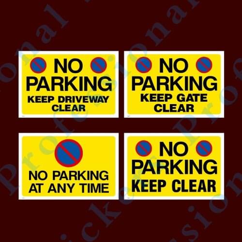 No Parking / Keep Clear Plastic Sign, Sticker - All Sizes - Pick your Design Waterproof Vinyl stickers for car Motos