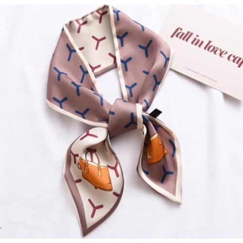 New Fashion Kerchief Small Silk Neck Scarf For Women Print Hijab Scarfs Female Shawls And Wraps Scarves Lady Bandana Foulard