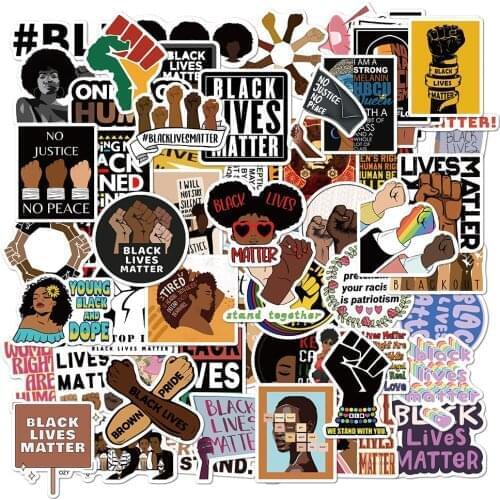 Parade and Demonstration Black Lives Matter Graffiti Stickers Skateboard Suitcase Hand Ledger Diary Stationery Aesthetic 100PCS