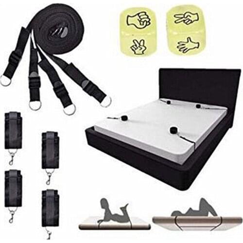 Couple Spice up Flirting Sex bondage Bdsm Straps Fixation Ankle and HandCuffs Foreplay Erotic Dice Bed Games