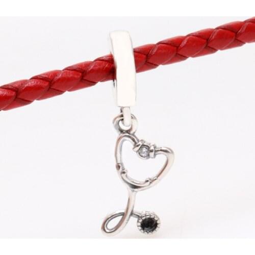 DoDoFly Fashion New 925 Sterling Silver Love stethoscope pendant Fit original Bracelets & Necklaces Chain Jewelry