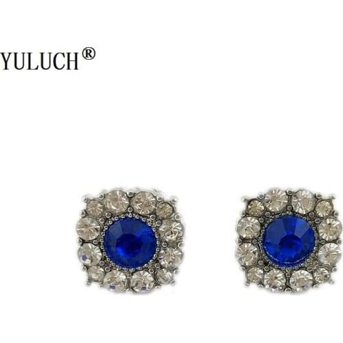 Simples Styles Blue Crystal Good Quantity Color Stud Earrings For Woman Wedding Party Gift Wholesale For Fashion Jewelry