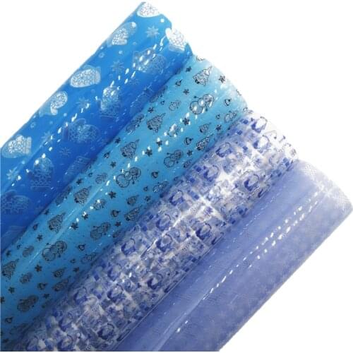 LEOsyntheticoDIY JELLY Transparent TUP Leather with Printed Snowman Gloves JELLY Sheets For DIY Bows 21X29CM T563A