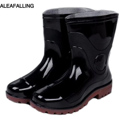Aleafalling Rain Boots Garden Girls Platform Mid-calf Waterproof Motorcycle All-season Cooker High Tube All-Match Shoes w068