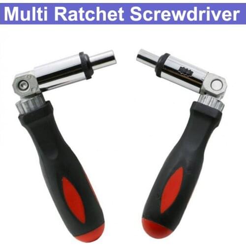 Ratchet Screwdriver 180 Degree T-type Foldable Screwdriver Set 1/4 Hex Interface Lock Disassemble Screwdrivver 180 Degree Switch