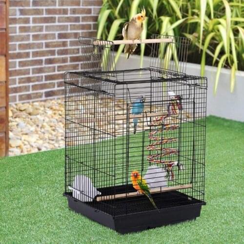 Oversea Stock!!With Skylight Parrot Bird Cage Outdoor Indoor Bird Nest Cockatiel Canary Love Bird Iron Wire Cage Bird Supply HWC