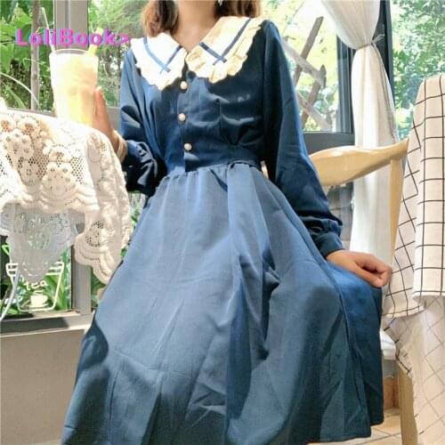 Lolibook Spring Lolita Dress Women Elegant Japanese Patchwrok Kawaii Party Midi Dress Female French Designer Korean Dress Women