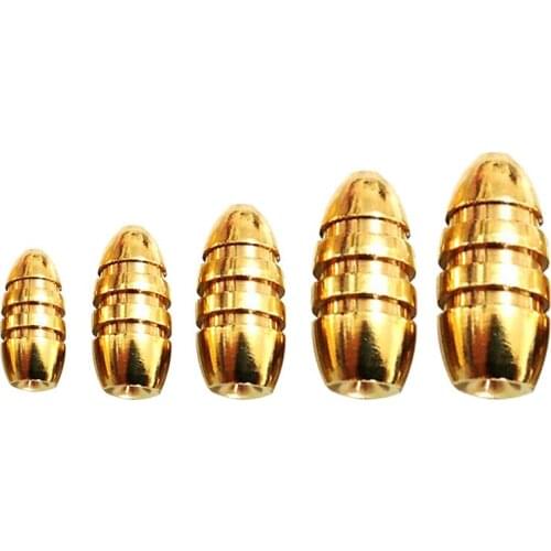 High Quality 30Pcs BRASS BULLET SINKERS Drop Shot Weights Fishing Sinkers Weight Sinkers 1.8g 3.5g 5g 7g 10g