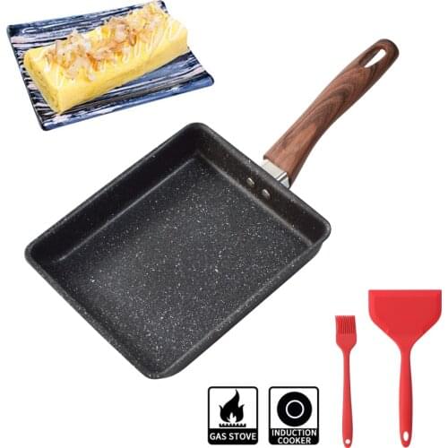Tamagoyaki Japanese Omelette Egg Pan Nonstick Retangle Frying Pan with Anti Scalding Handle, Stove and Induction Hob Compatible