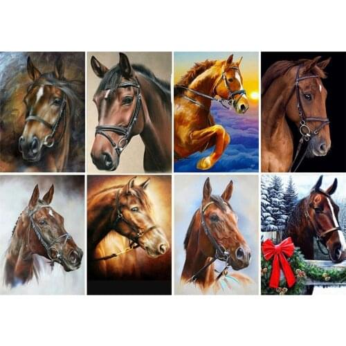 Yumeart Diamond Painting Full Drill Square Horse Cross Stitch Diamond Embroidery Sale Bead Picture Kits Handicraft Hobby Gifts