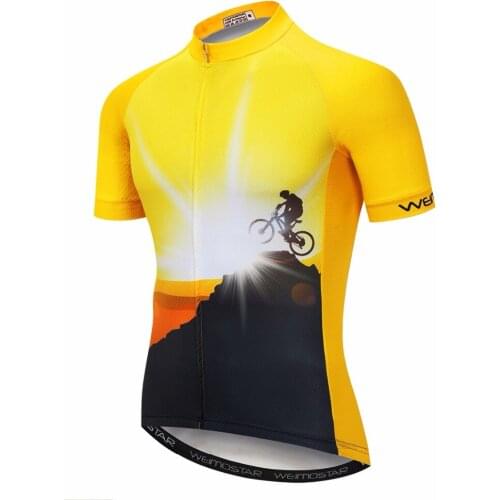 Yellow 2018 Road cycling jersey youth Short sleeve Mens Mountain Bike jersey summer Pro MTB clothing Maillot Ciclismo Tops red