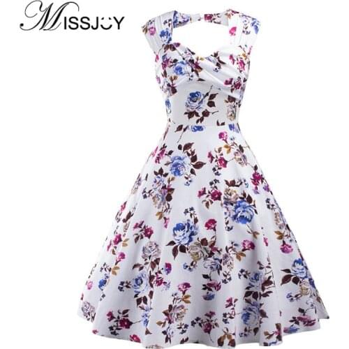 MISSJOY Vestidos Women Dress Small fresh Summer Sexy Backless Hollow Out Print Elegant Party Skater Dress vestiti donna elbise