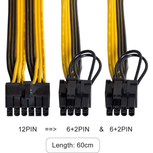 Zihan 12Pin to ATX Dual 8Pin & 6Pin Female Extension Splitter GPU Power Cable for 3080 3090 Cirsair AX850 AX750 AX650