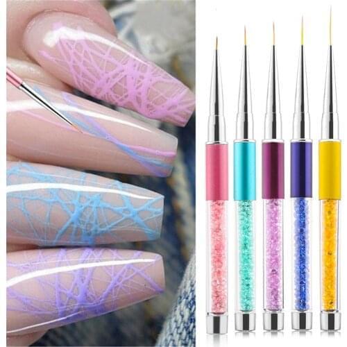 1/3PCS 3D Gradient Art Gel Brush Acrylic Liner Painting Brush French Lines Stripes Painting Drawing Pen DIY Beauty Manicure Tool