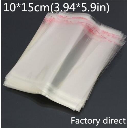 10*15cm(3.94*5.9in) Clear Resealable Cellophane BOPP Poly Bags Transparent Opp Bag Packing Plastic Bags Self Adhesive Seal free