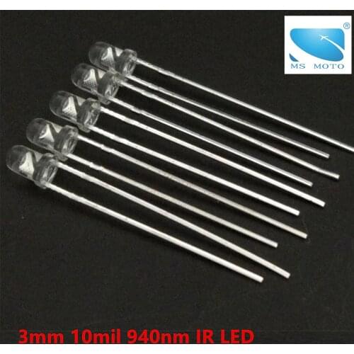 200PCS/LOT Infrared led transmitting tube transmitter 940 infrared diode infrared emitter tube night vision tube