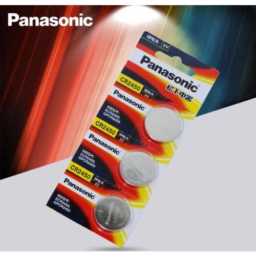 3pcs New Original Panasonic CR2450 CR 2450 3V Lithium Button Cell Battery Coin Batteries For Watches,clocks,hearing aids