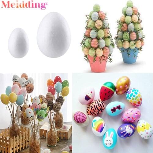 50pcs Easter Eggs Styrofoam Foam Egg Ball Easter Decorations For Home DIY Craft Kids Gift Favors Easter Decor Party Supplies