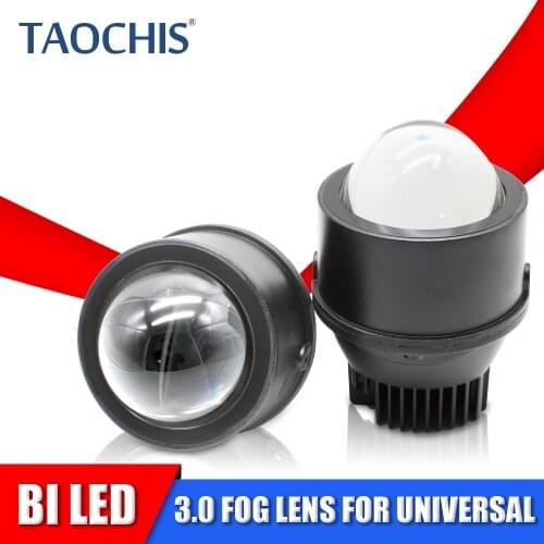 TAOCHIS Auto 3.0 inch 3000k 6000K 3800K fog lights for Universal with high low beam Car retrofit bi led projector lens