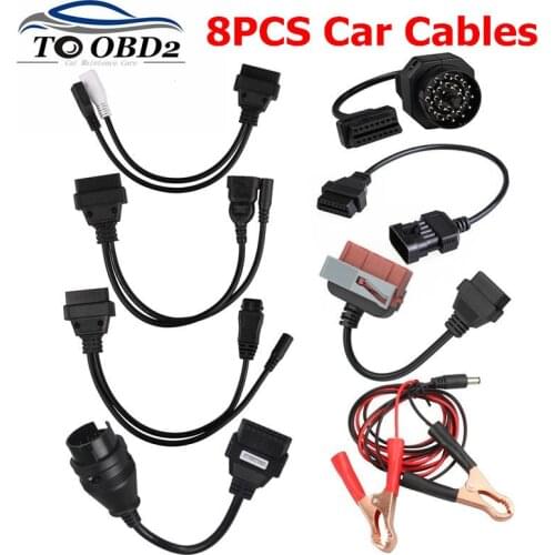 Auto Adapter Cars Cables Full Set 8pcs For TCS Pro 8pcs Car Cables Diagnostic Interface Tool 8 Car Cable for BMW for Audi ect
