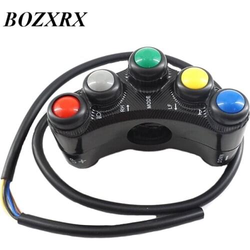BOZXRX 12V 7 Buttons 7/8" 22mm ATV Motorcycle Switch Assembly 22mm Handlebar Moment/Latching Trig Refit Accessories