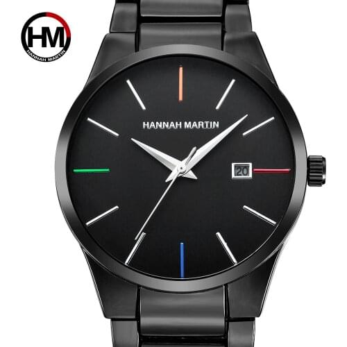 Original Design Colorful Scale Round Dial Watches For Men Luxury Gold Stainless Steel Band Waterproof Japan Movement Wristwatch