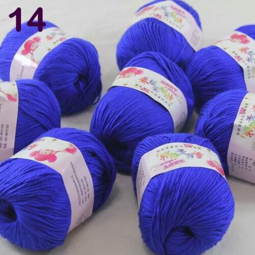 Color Optional 8 ballsX50g Cashmere Silk Velvet Children Hand Kintting Yarn Royal Blue 18-14