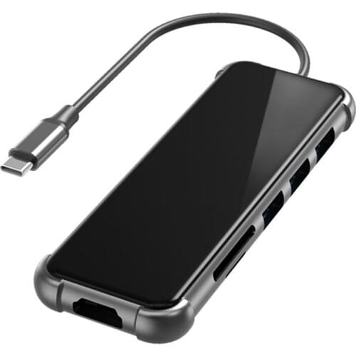 Hub Type-C 6 in 1 HDMI-Compatible Adapter to USB 3.0 USB 2.0 Dock, TF SD Reader, Type-C Hub to Adapter, 4Kx2K(3840X2160)