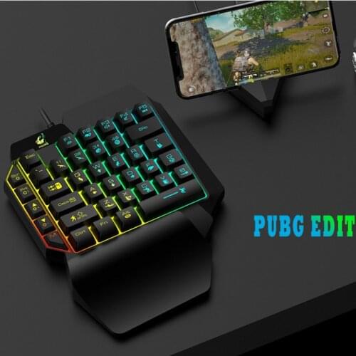 Eagiacme One-Handed Mechanical Gaming Keyboard RGB Backlit Portable Mini Gaming Keypad Game Controller for PUBG Gamer