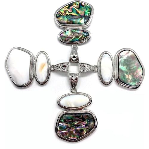 Exquisite New Geometric Shape Natural Abalone Shell Pendant Size 45x56mm Fashion Charm Can Make DIY Jewelry Accessories Jewelry
