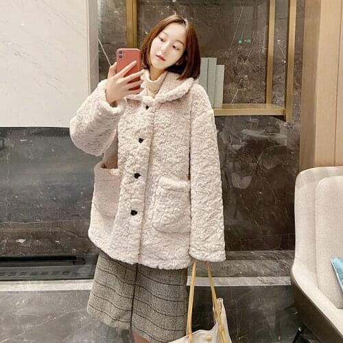 Faux Fur Jacket Winter Coat Women 2020 New Solid Faux Rabbit Fur Coat Warm Thick Fashion Loose Plush Ladies Coat Teddy Jacket