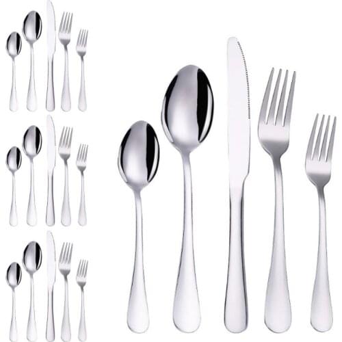 20pcs Tableware Set Gold Dinnerware Set Stainless Steel Knife Spoon Fork Cutlery Flatware Set Fast Shipping Dropshipping