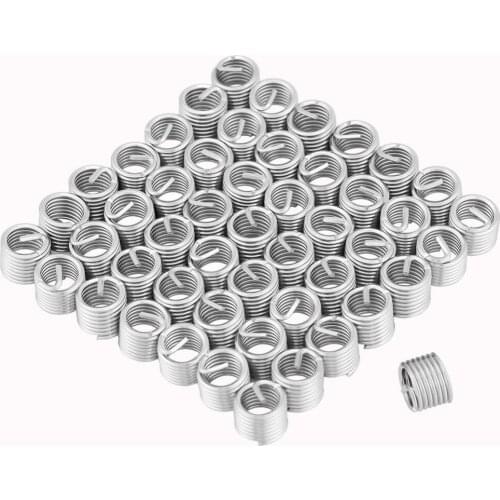 50pcs Sliver M8 Thread Repair Insert Kit Set Stainless Steel For Helicoil Hardware Fastener Accessories