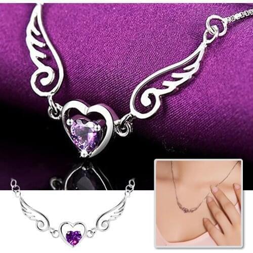 Lady Dream Angels Love Wing Love Heart Necklace Women Famale Explosive necklace wild high quality цепочка на шею женская 50