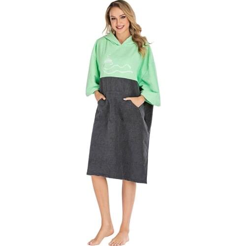 2021 New Surfing Diving Beach Cloak Cloak Quick-Drying Towel Swimming SPA Hooded Bath Towel Bathrobe Thicken Warm Cloak