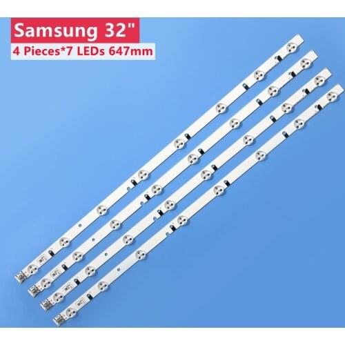 New Kit) 4 PCS 7LED 65CM LED backlight strip for samsung UE32H5570S 32H5000 UN32J5003AF D4GE-320DC1-R1 R2 Bn96-30443A 3044A