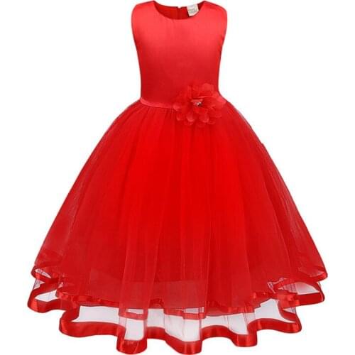 Baby Flower Girl Dress Kids Party Childrens Clothing Teenage Girls Wedding Dresses Tulle Prom Formal Party Dress 4-10 YEARS