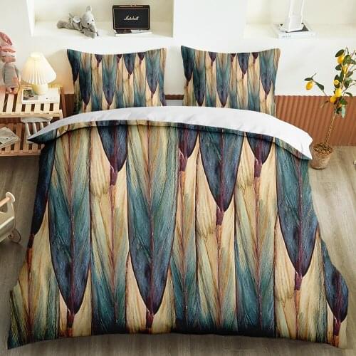 Simplicity Leaves Bedding set Duvet cover Pillowcases set Silky Soft Queen King Bed Quilt Cover 2/3PCS Home Textile