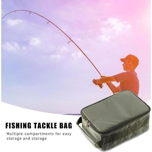 Double Zipper Outdoor Fishing Bag Wide Scope of Application Line Reel Lure Hook Handbag Storage Tackle Bags 250x170x100mm