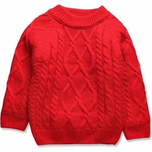 Autumn Winter Kids Sweaters Solid Color Cotton Knit Sweaters and Pullover Casual Children Boys Girls' Sweaters 1-13Y BC258