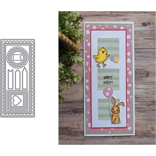 Slim Card Frame&mini Tab Scrapbook Die Cuts Decorative Embossing Papercard Crafts Die 2021