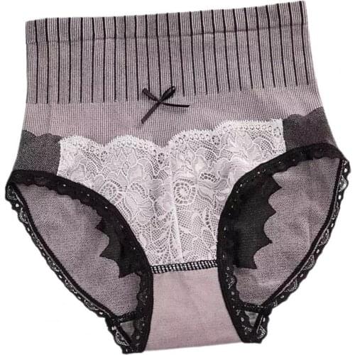 Women Panties Lace Stitching Breathable Body Shaper Seamless High Waist Panties Daily Wear Female Underwear