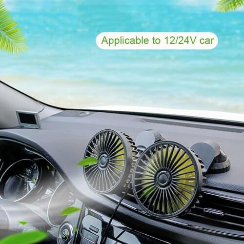 Universal Adjustable Angle Dual Head USB Powered 3-Speed Adjustable Car Dashboard Cooling Air USB Fan for SUV Vehicles Home