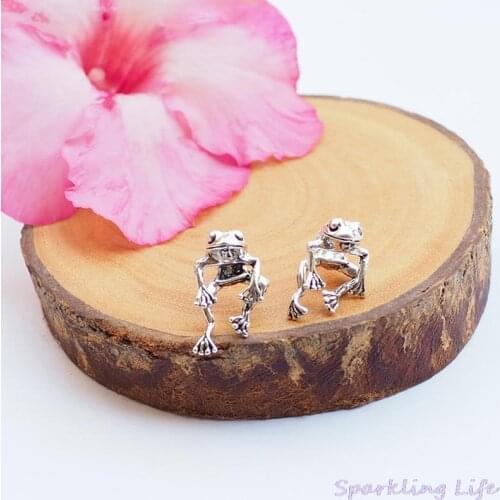 1 Pair Cute Frog Earrings For Women Girls Animal Stud Earrings Piercing Earrings