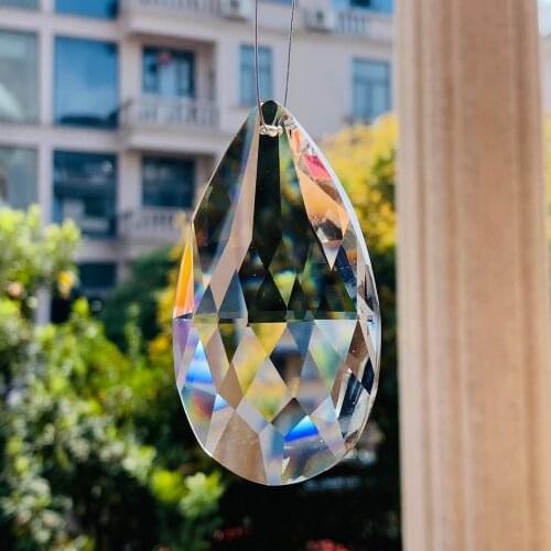 76mm Tear Drop Crystal Prisms Suncatcher Crystal Chandelier Part K9 Clear Glass Hanging Pendant Rainbow Maker Home Wedding Decor