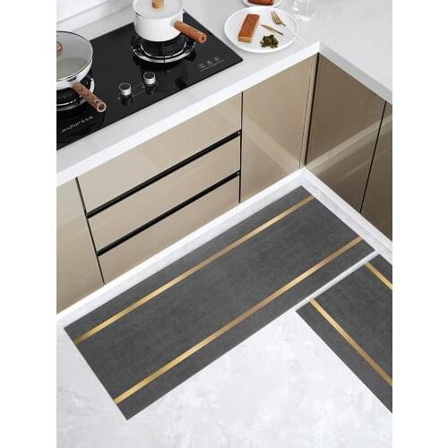Absorbent anti-slip kitchen mat New waterproof oilproof carpet Diatom mud Q elasticity floor mat Velveteen Rubber bottom rug
