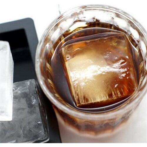 4 Hole Big Cube Jumbo Large Silicone Ice Cube Square Tray Mold Mould Ice Cube Maker Kitchen Accessories